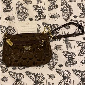 Coach Brown Wristlet